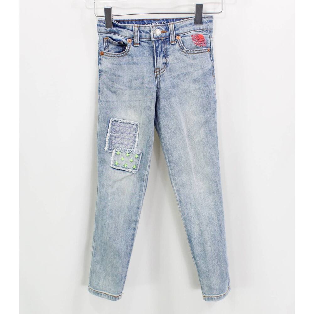 CAT & JACK Blue Light Wash Patch Work Skinny Jeans